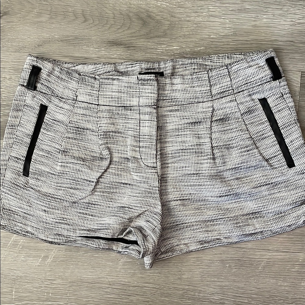 I Heart Ronson Black and White with leather accent shorts